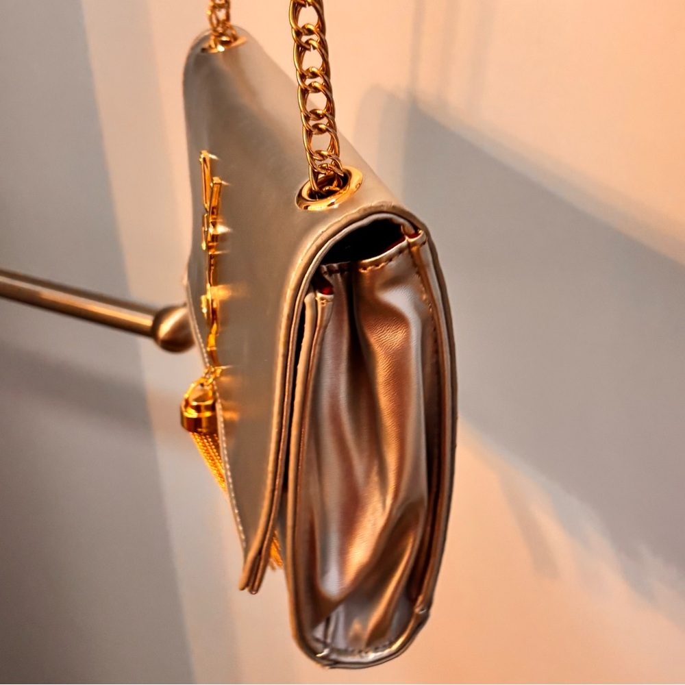 'YVES SAINT LAURENT' Silver Monogram Medium Kate Flap Bag - Picture 8 of 13